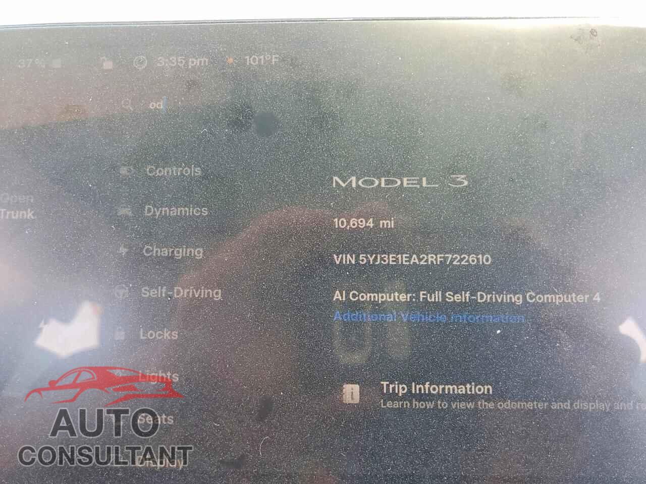 TESLA MODEL 3 2024 - 5YJ3E1EA2RF722610