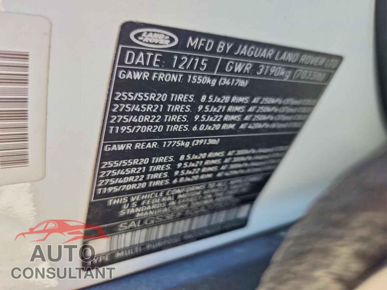 LAND ROVER RANGEROVER 2016 - SALGS3EF1GA273372