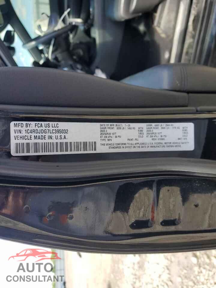 DODGE DURANGO 2020 - 1C4RDJDG7LC395032