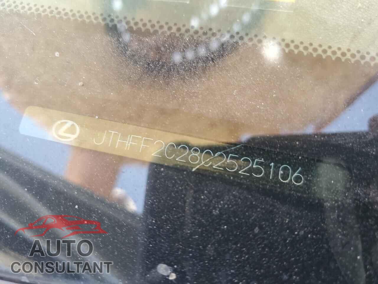 LEXUS IS 2012 - JTHFF2C28C2525106