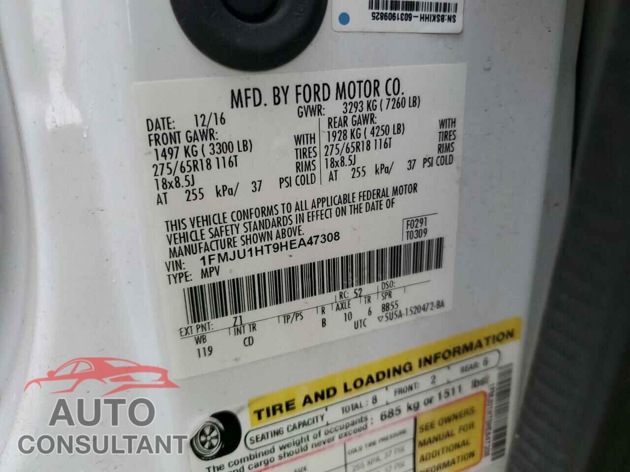 FORD EXPEDITION 2017 - 1FMJU1HT9HEA47308