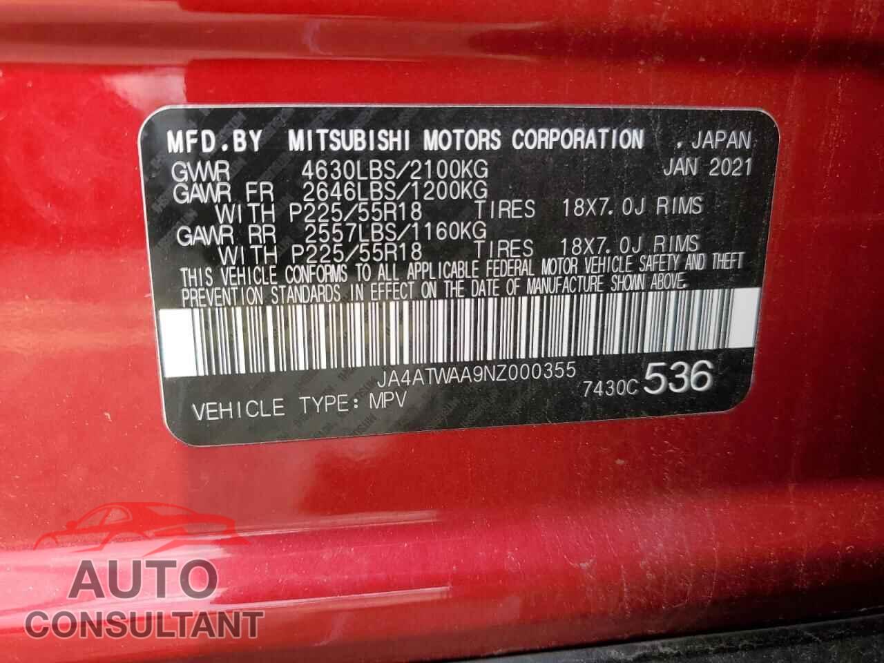 MITSUBISHI ECLIPSE 2022 - JA4ATWAA9NZ000355