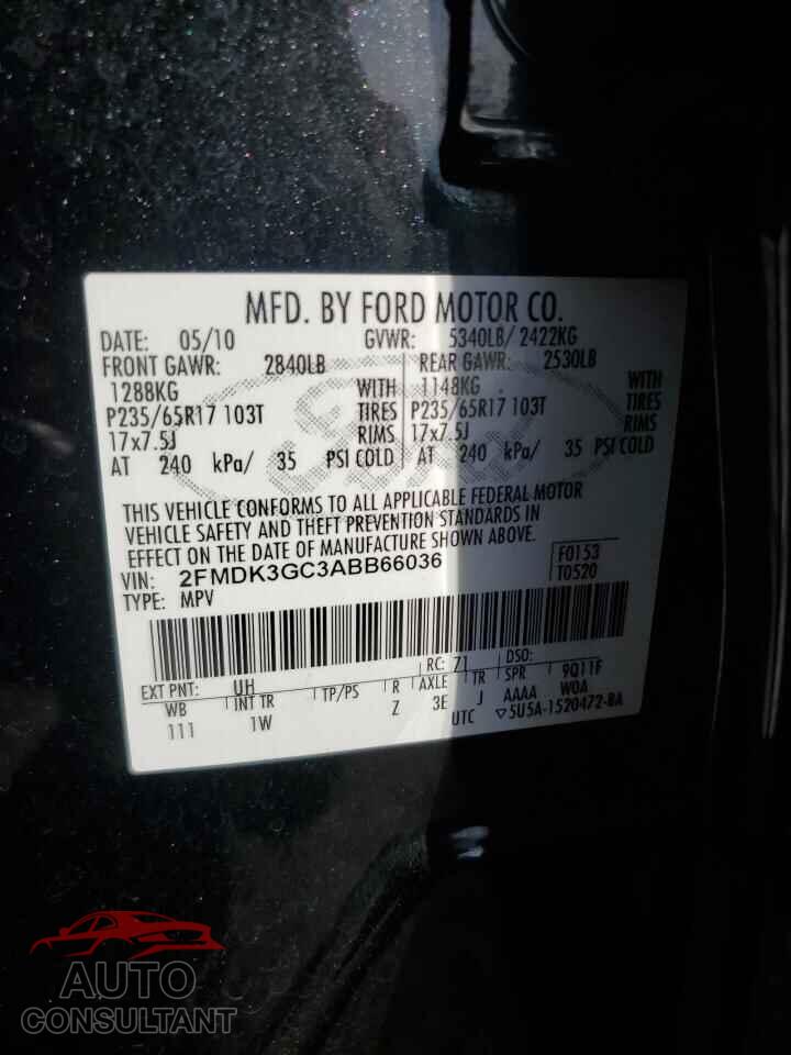 FORD EDGE 2010 - 2FMDK3GC3ABB66036