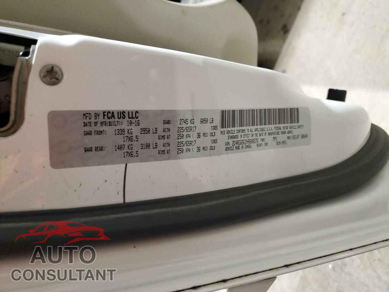 DODGE CARAVAN 2017 - 2C4RDGBG2HR606576