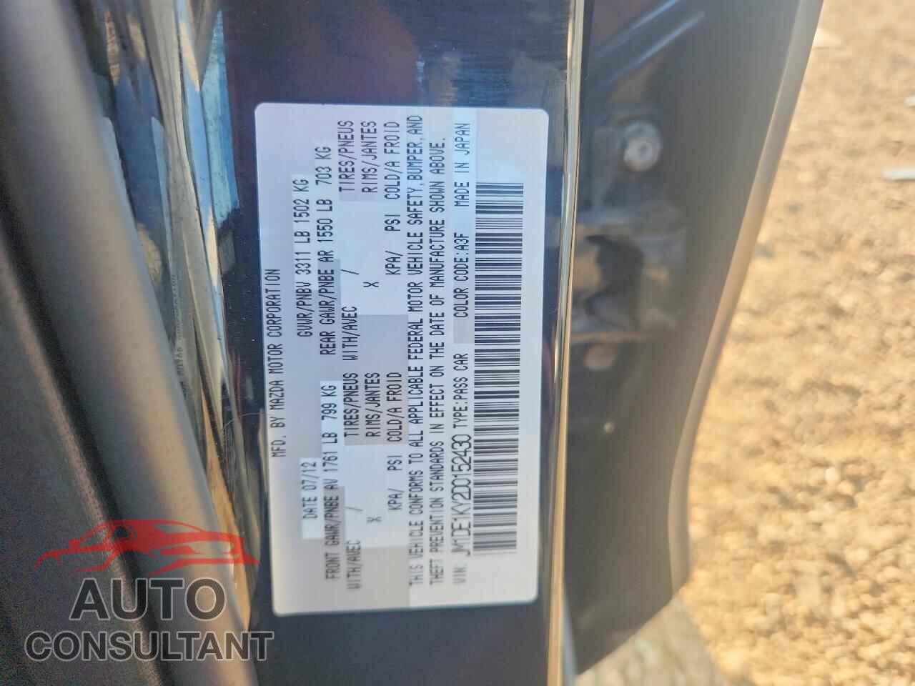 MAZDA 2 2013 - JM1DE1KY2D0152430