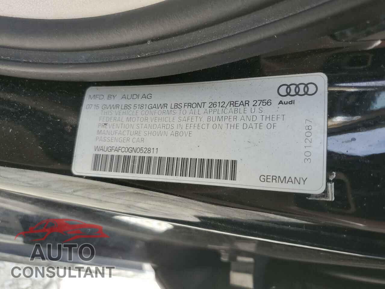 AUDI A6 2016 - WAUGFAFC0GN052811