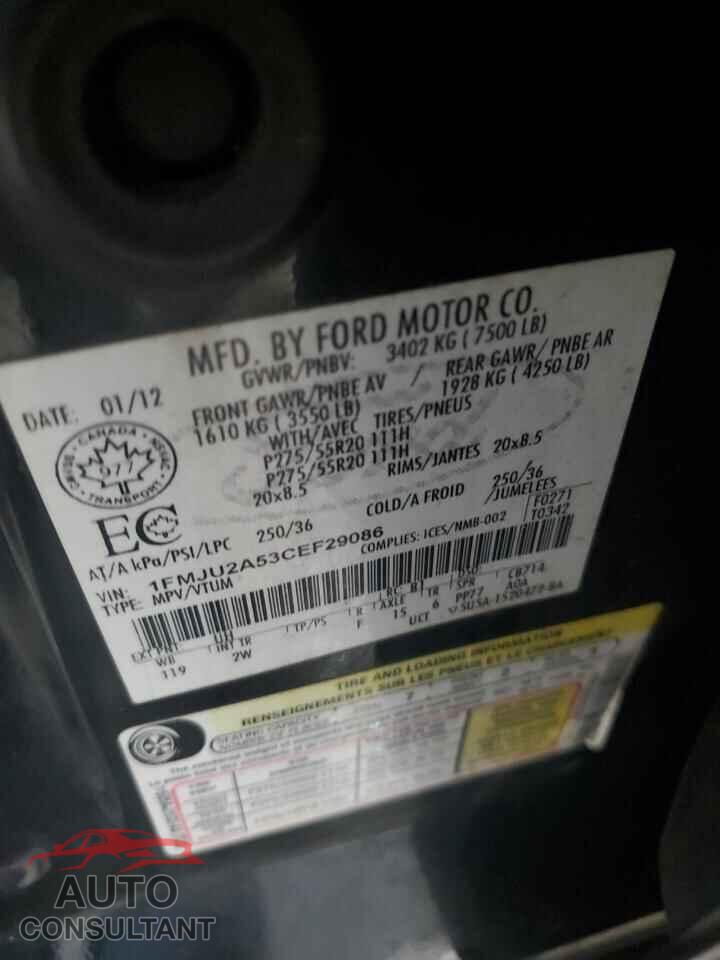 FORD EXPEDITION 2012 - 1FMJU2A53CEF29086