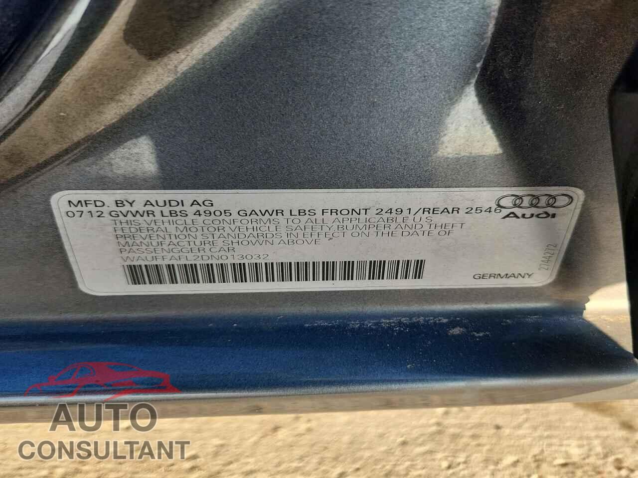 AUDI A4 2013 - WAUFFAFL2DN013032
