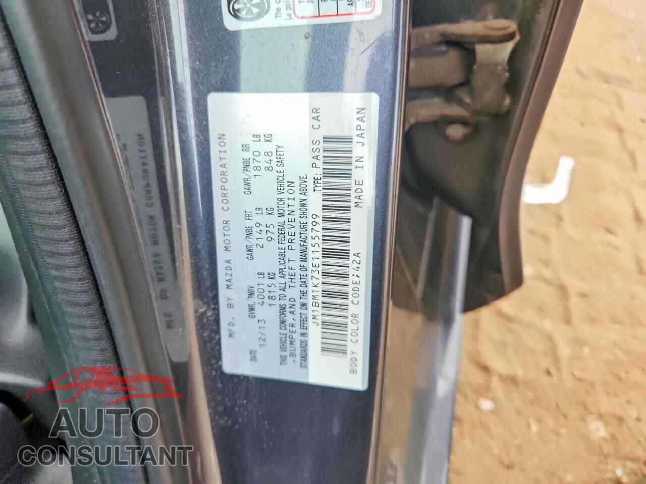 MAZDA 3 2014 - JM1BM1K73E1155799