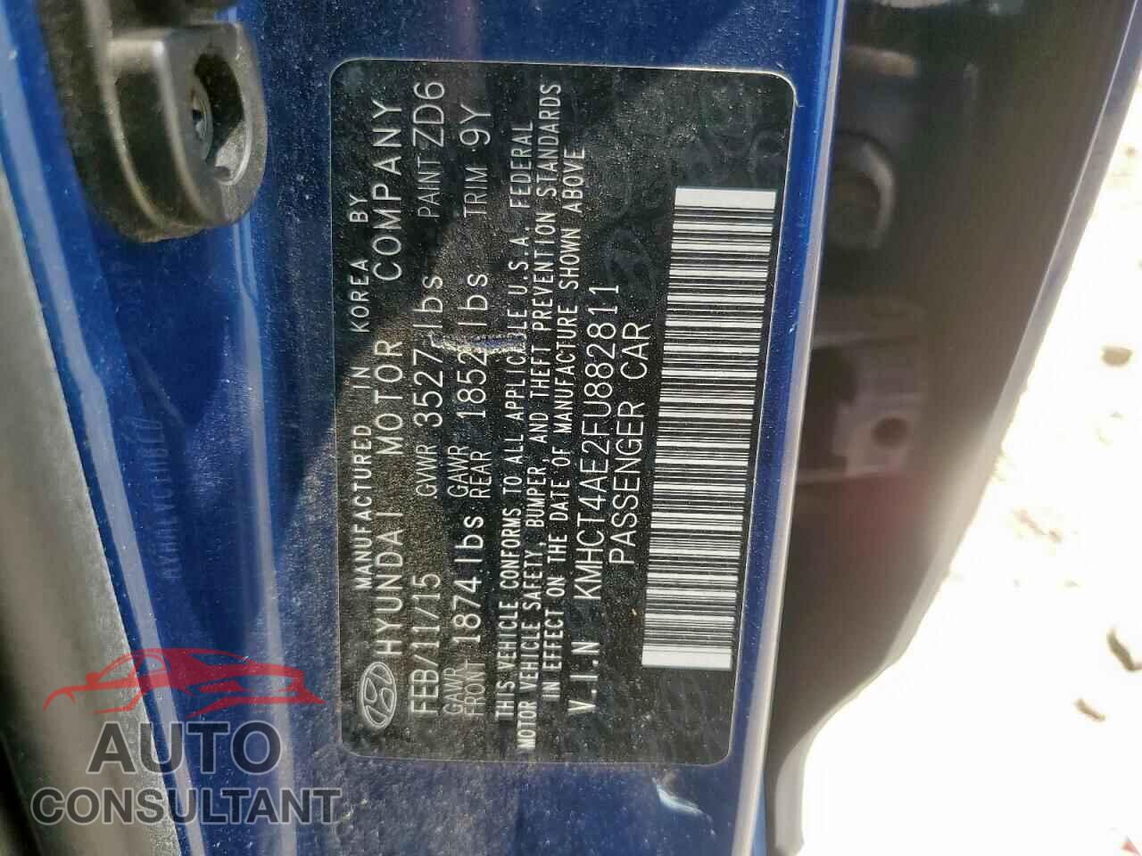 HYUNDAI ACCENT 2015 - KMHCT4AE2FU882811