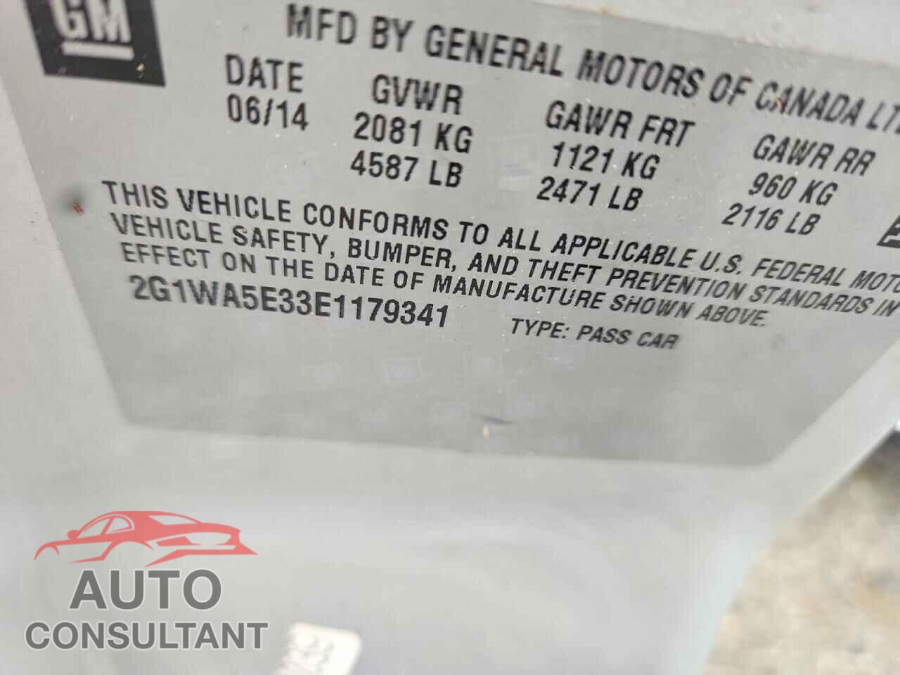 CHEVROLET IMPALA 2014 - 2G1WA5E33E1179341