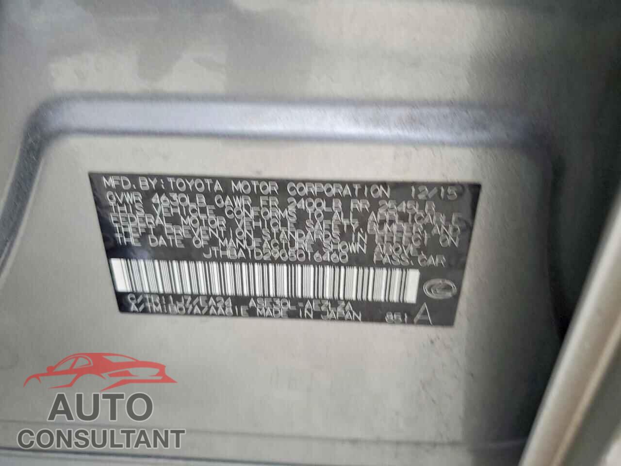 LEXUS IS 2016 - JTHBA1D29G5016460