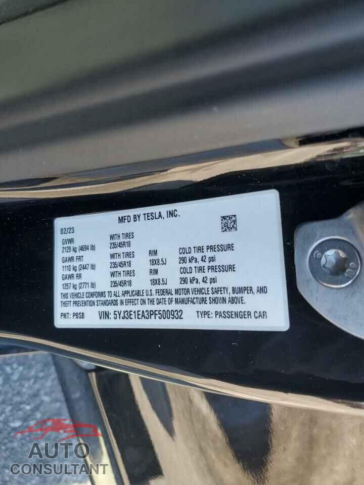 TESLA MODEL 3 2023 - 5YJ3E1EA3PF500932
