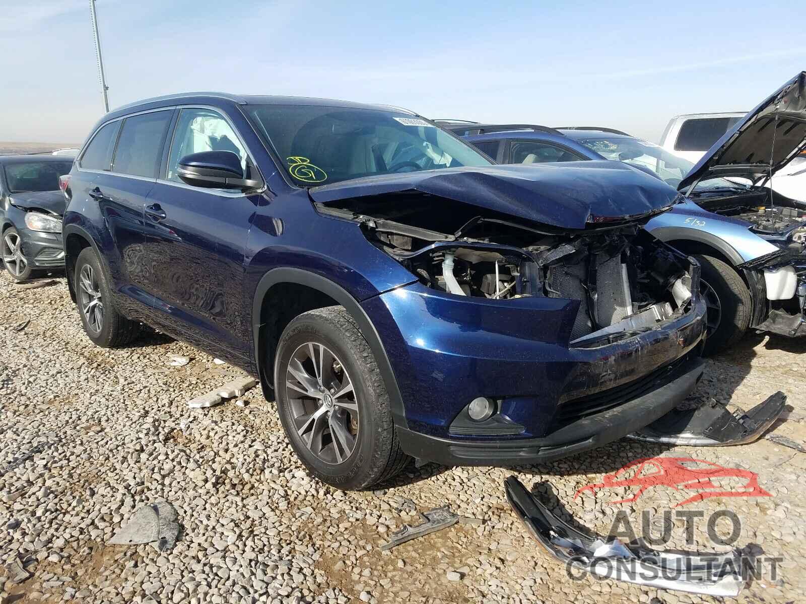 TOYOTA HIGHLANDER 2016 - 5TDJKRFHXGS308879