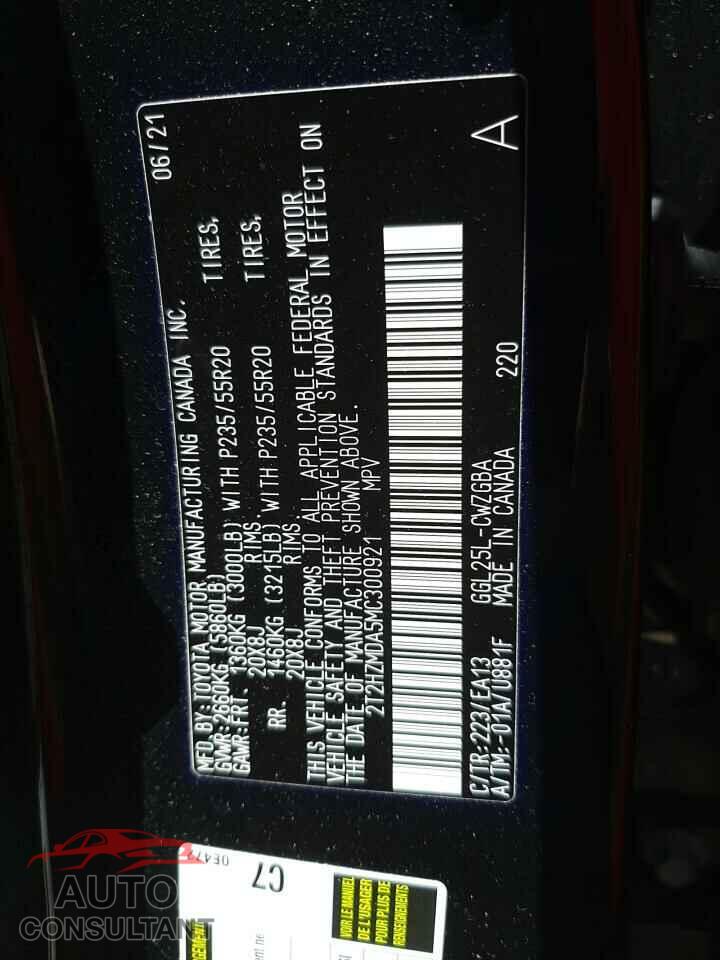 LEXUS RX350 2021 - 2T2HZMDA5MC300921