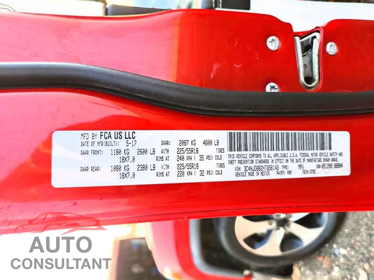 JEEP COMPASS 2017 - 3C4NJDBB2HT656143