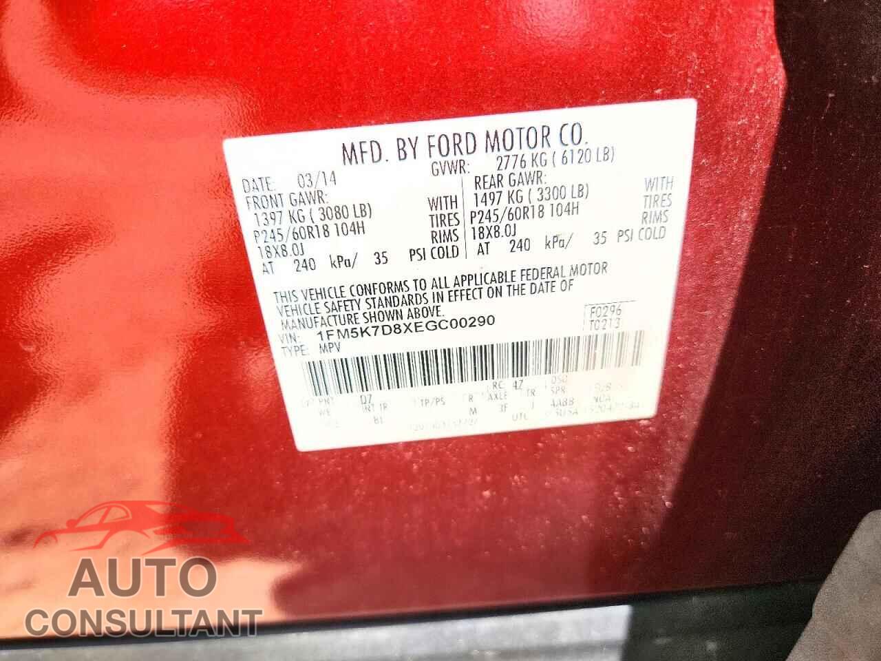 FORD EXPLORER 2014 - 1FM5K7D8XEGC00290
