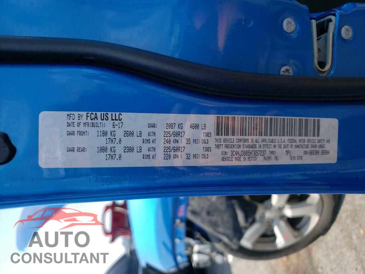 JEEP COMPASS 2017 - 3C4NJDBB5HT657237