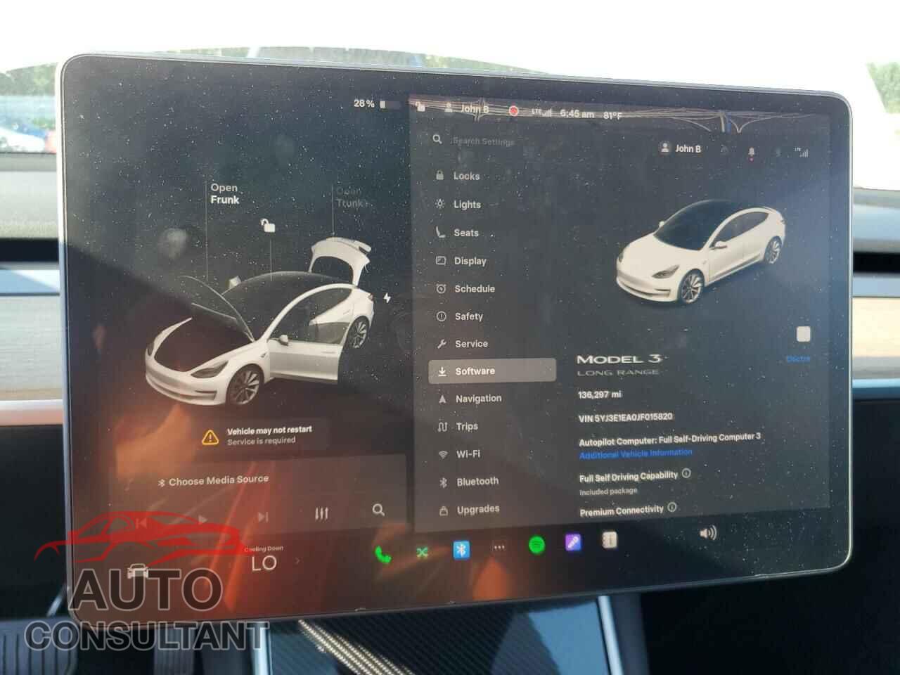TESLA MODEL 3 2018 - 5YJ3E1EA0JF015820