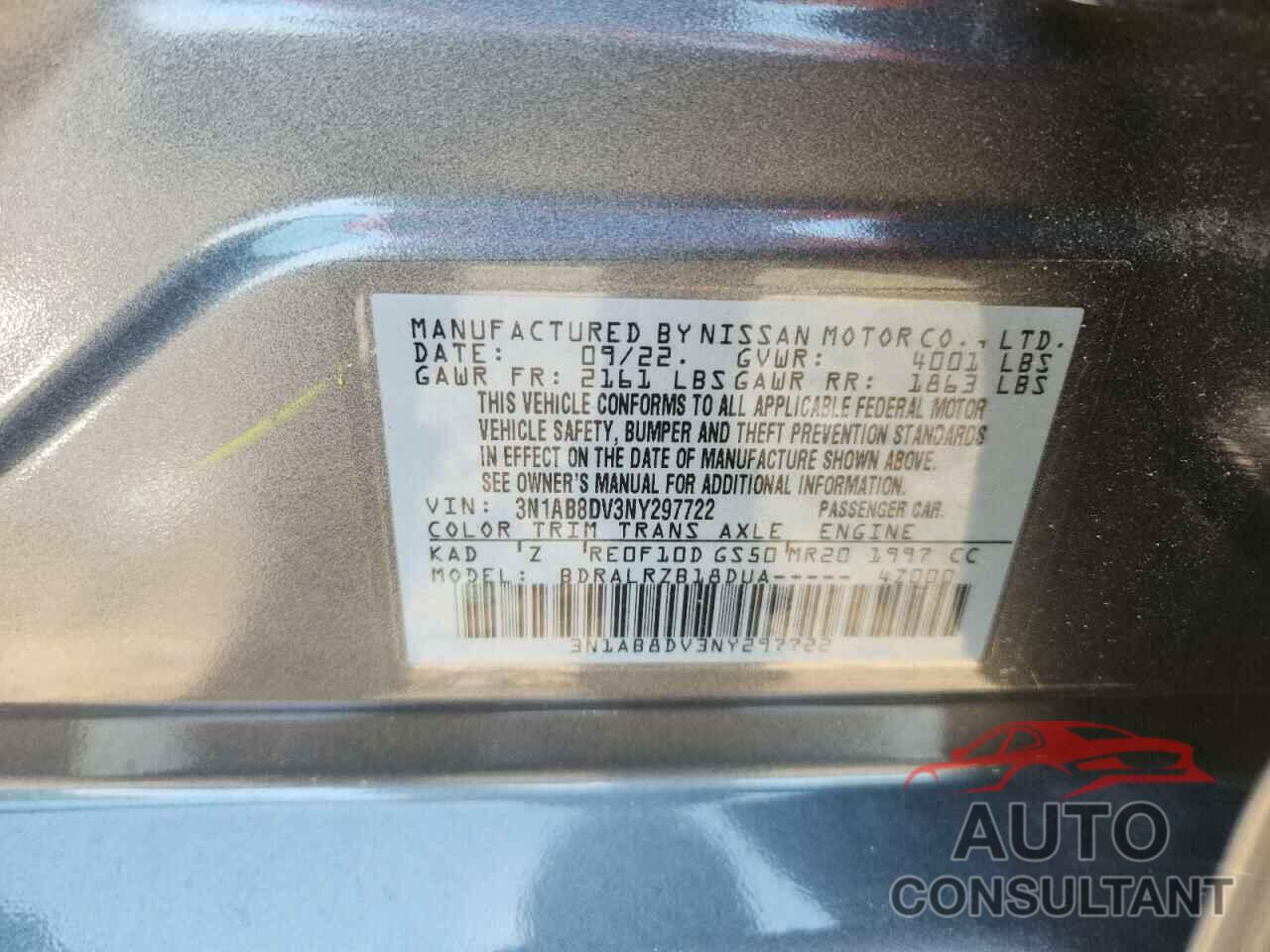 NISSAN SENTRA 2022 - 3N1AB8DV3NY297722