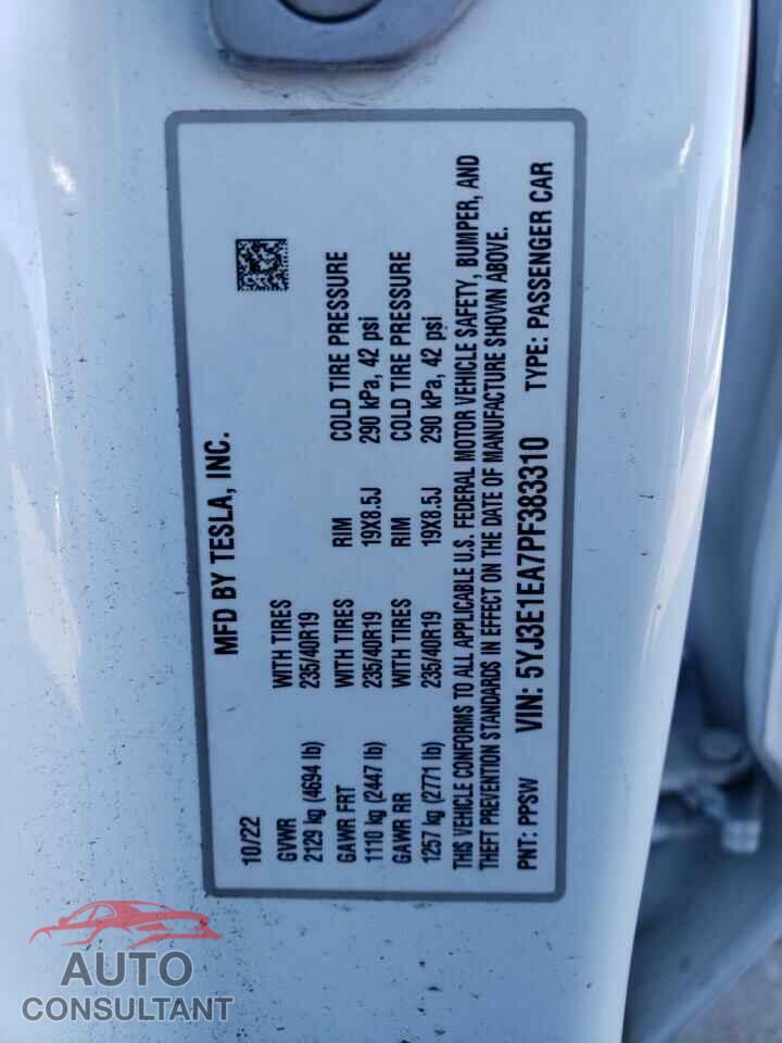 TESLA MODEL 3 2023 - 5YJ3E1EA7PF383310