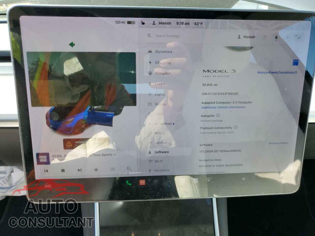 TESLA MODEL 3 2018 - 5YJ3E1EA6JF168265