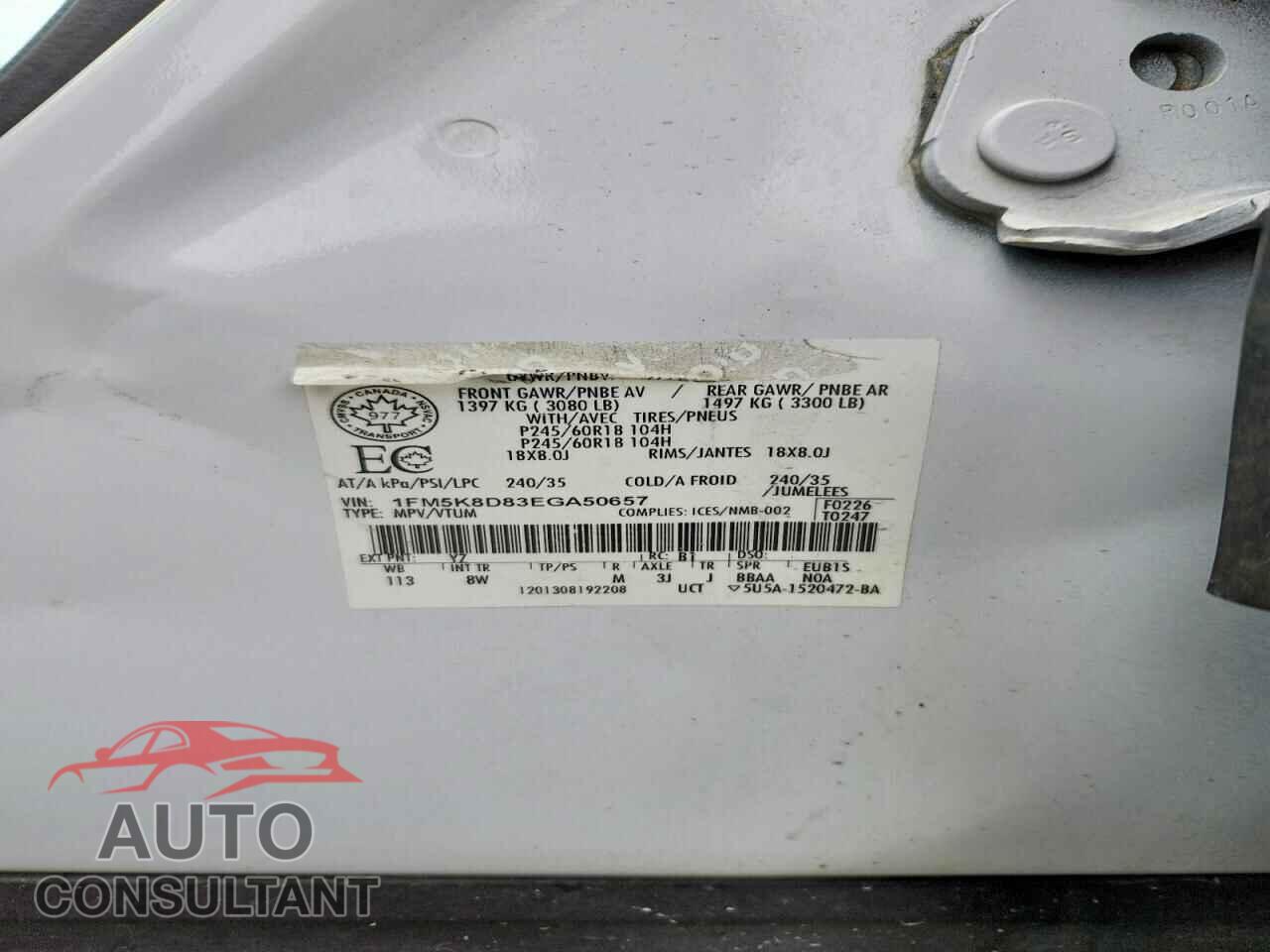 FORD EXPLORER 2014 - 1FM5K8D83EGA50657