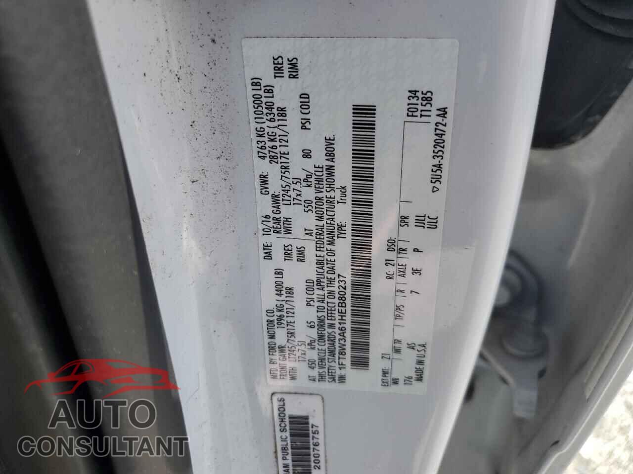 FORD F350 2017 - 1FT8W3A61HEB80237