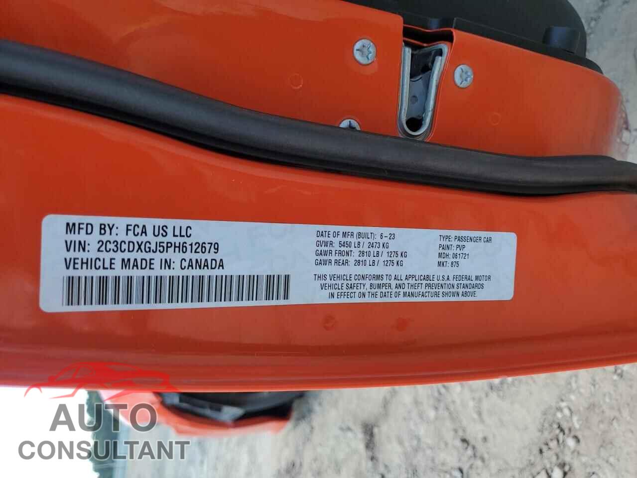 DODGE CHARGER 2023 - 2C3CDXGJ5PH612679