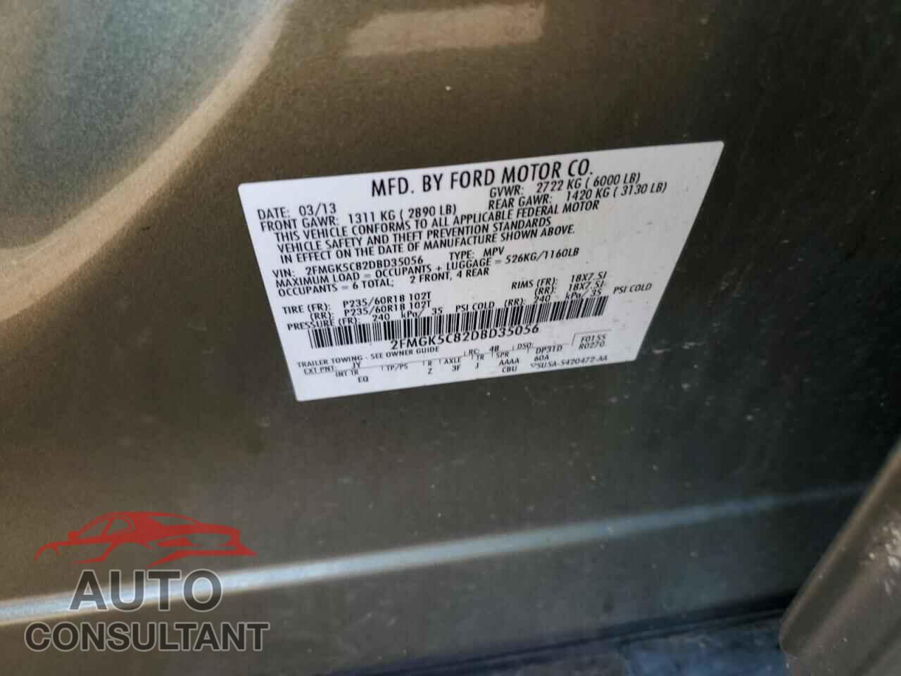 FORD FLEX 2013 - 2FMGK5C82DBD35056