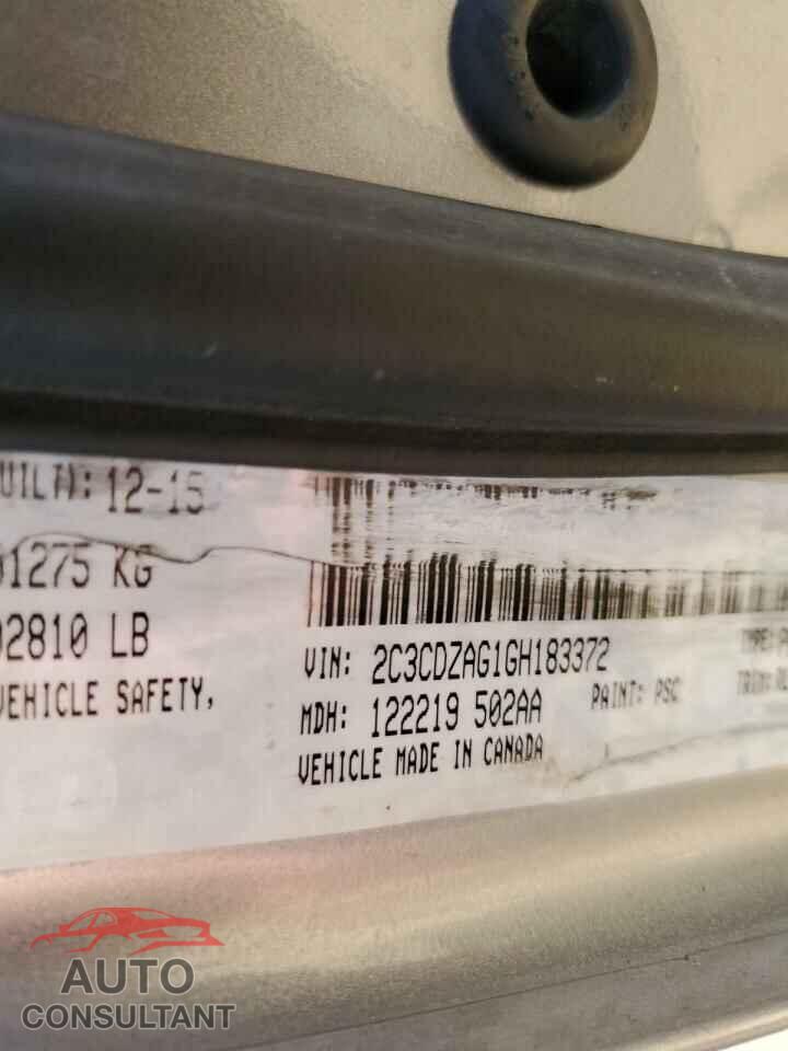 DODGE CHALLENGER 2016 - 2C3CDZAG1GH183372
