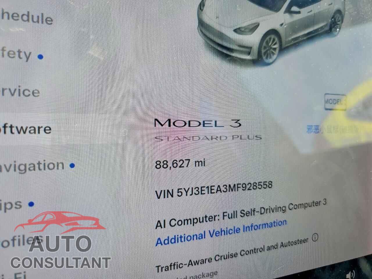 TESLA MODEL 3 2021 - 5YJ3E1EA3MF928558