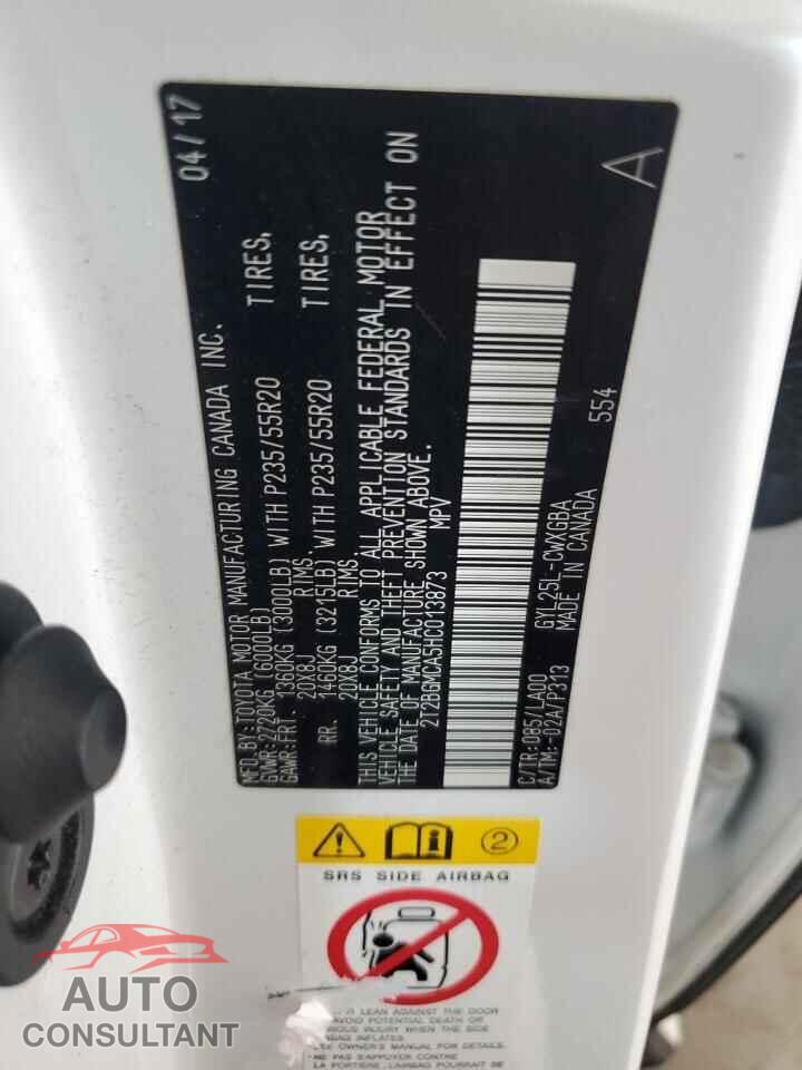 LEXUS RX450 2017 - 2T2BGMCA5HC013873