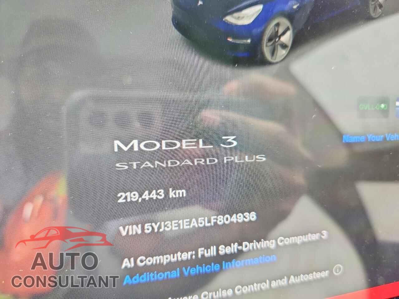 TESLA MODEL 3 2020 - 5YJ3E1EA5LF804936