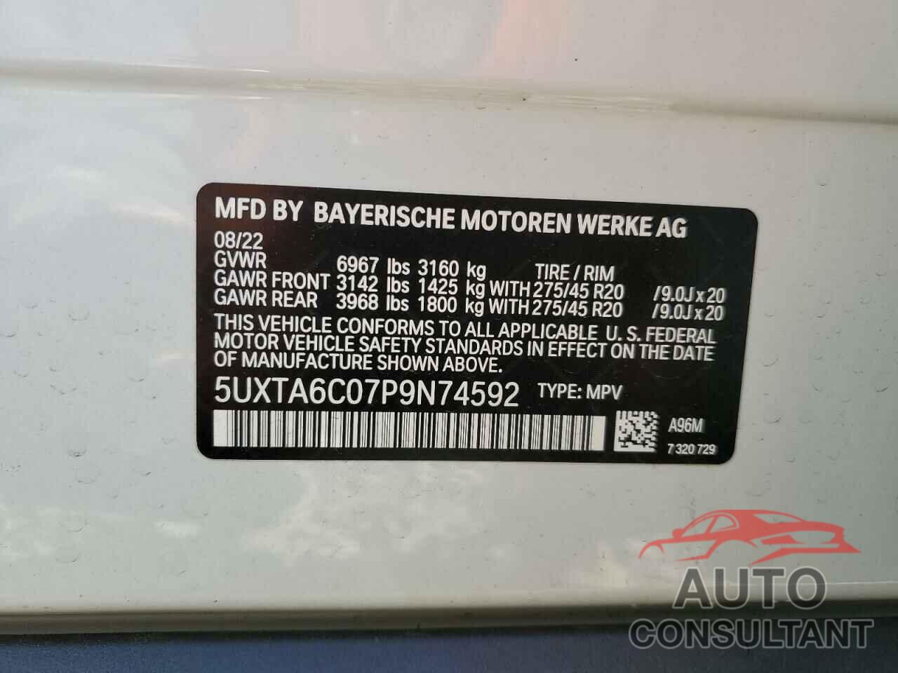 BMW X5 2023 - 5UXTA6C07P9N74592