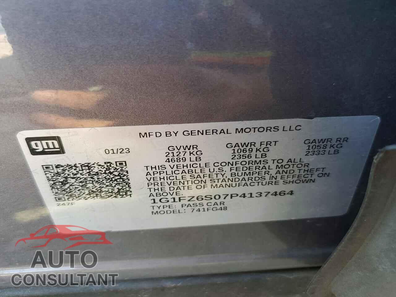 CHEVROLET BOLT 2023 - 1G1FZ6S07P4137464