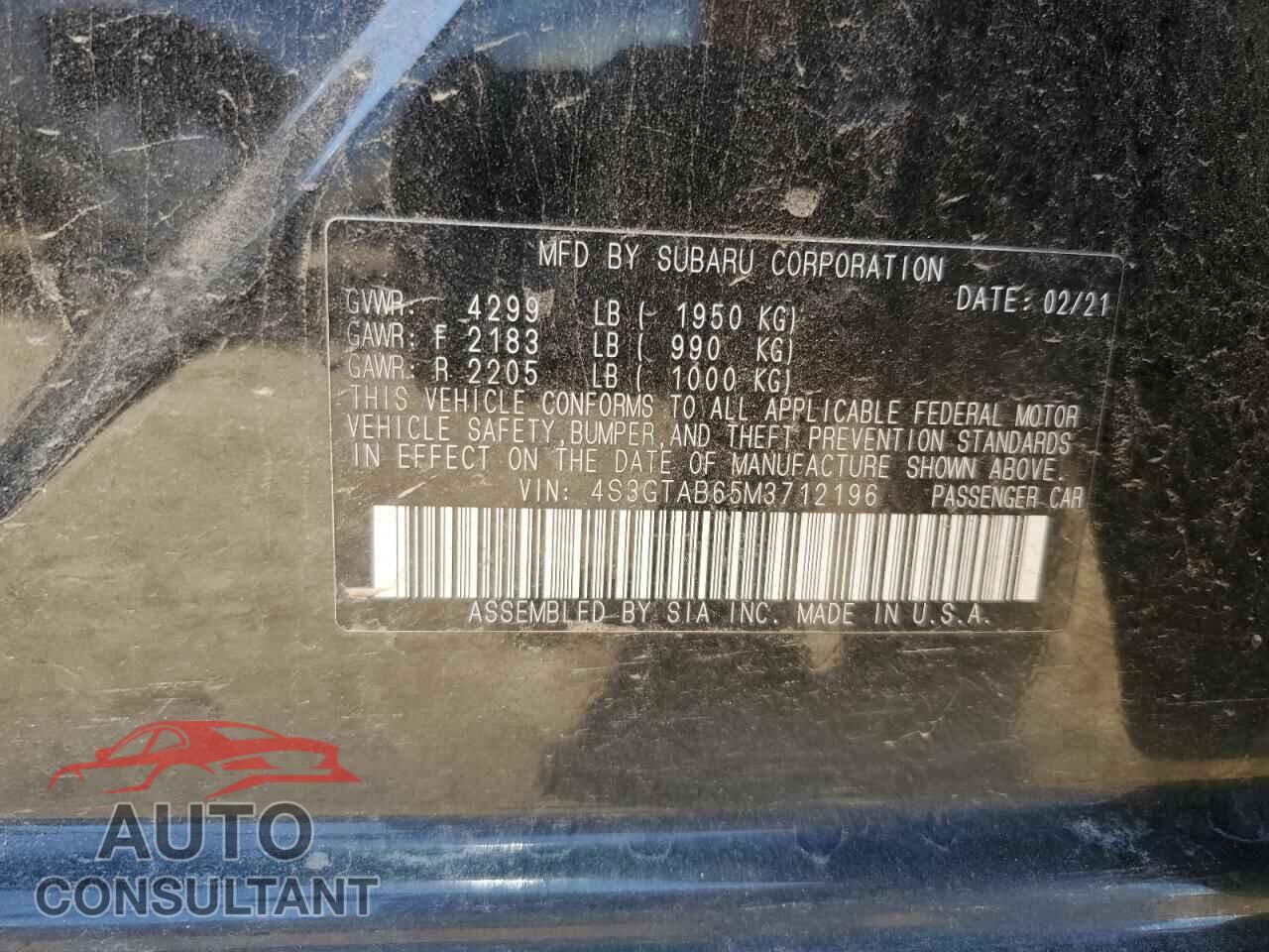 SUBARU IMPREZA 2021 - 4S3GTAB65M3712196