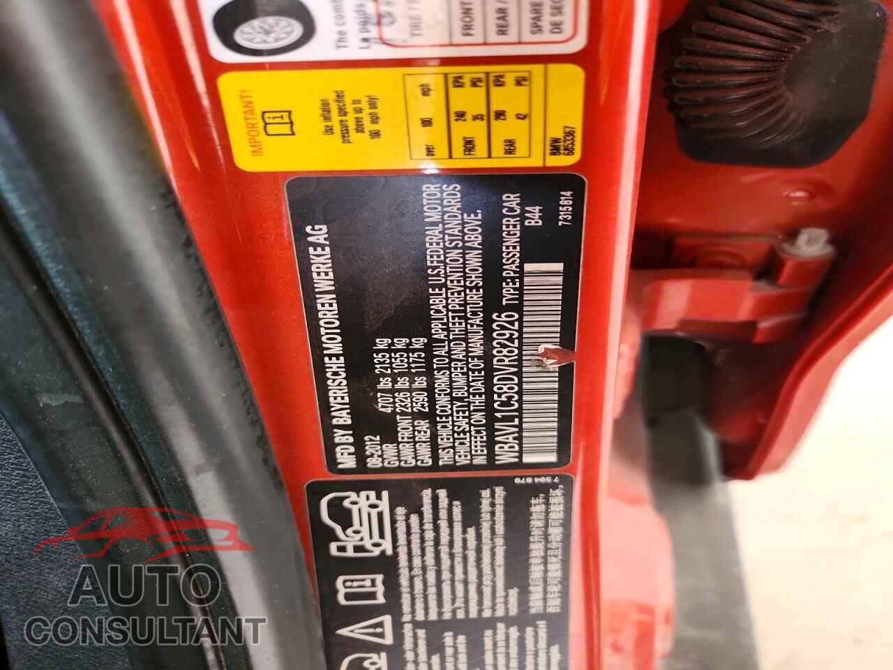 BMW X1 2013 - WBAVL1C58DVR82926