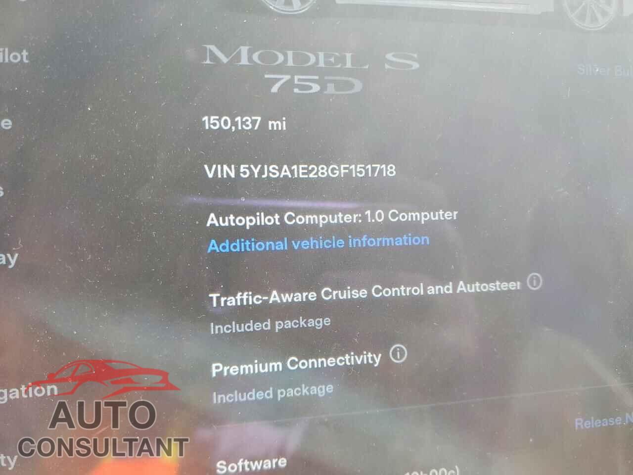 TESLA MODEL S 2016 - 5YJSA1E28GF151718