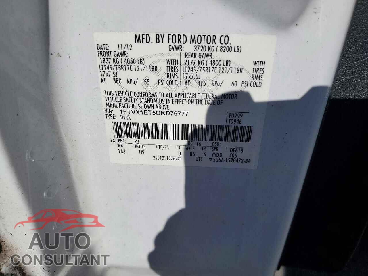 FORD F150 2013 - 1FTVX1ET5DKD76777
