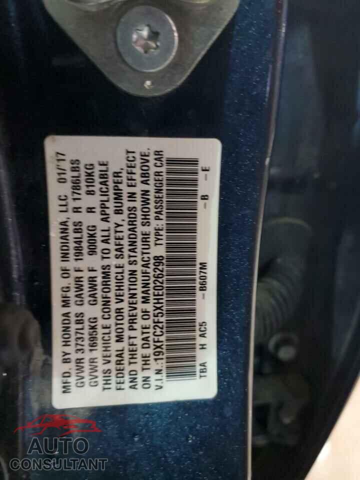 HONDA CIVIC 2017 - 19XFC2F5XHE026298