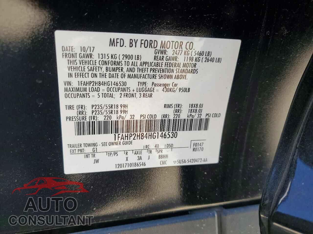 FORD TAURUS 2017 - 1FAHP2H84HG146530