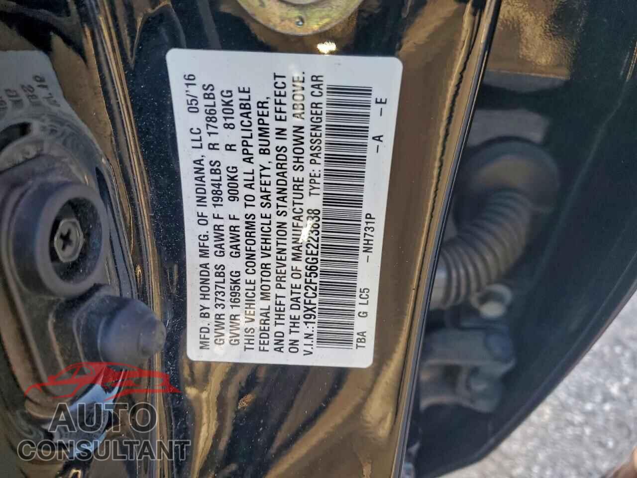 HONDA CIVIC 2016 - 19XFC2F56GE223838