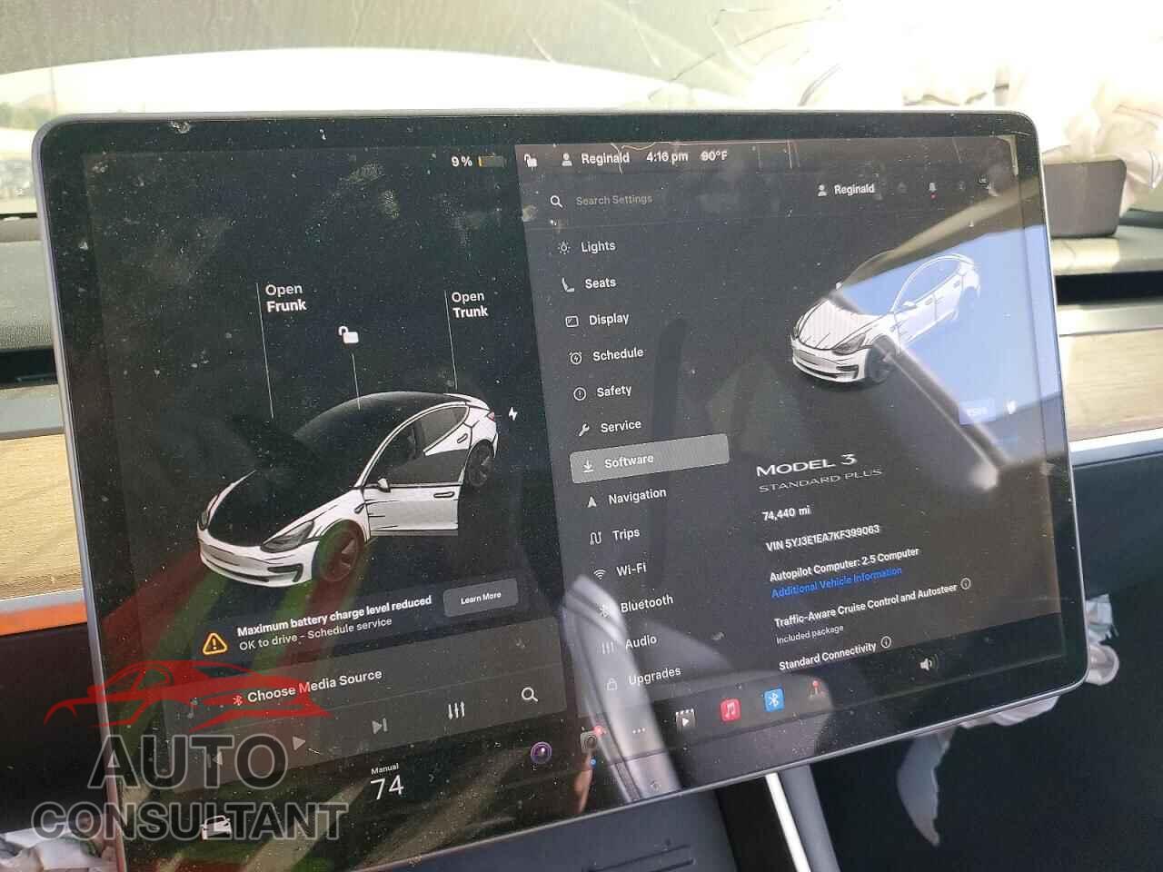 TESLA MODEL 3 2019 - 5YJ3E1EA7KF399063