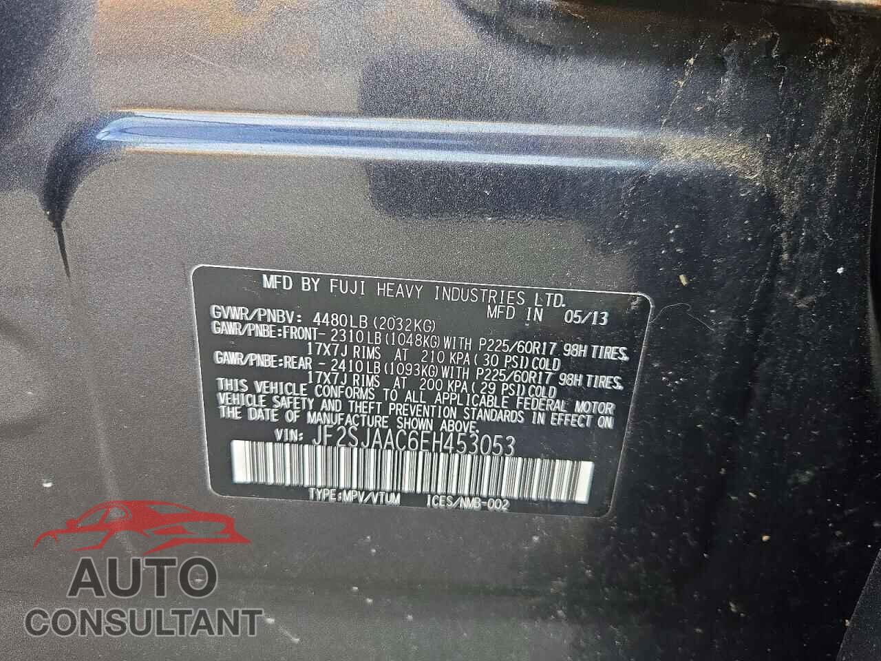 SUBARU FORESTER 2014 - JF2SJAAC6EH453053