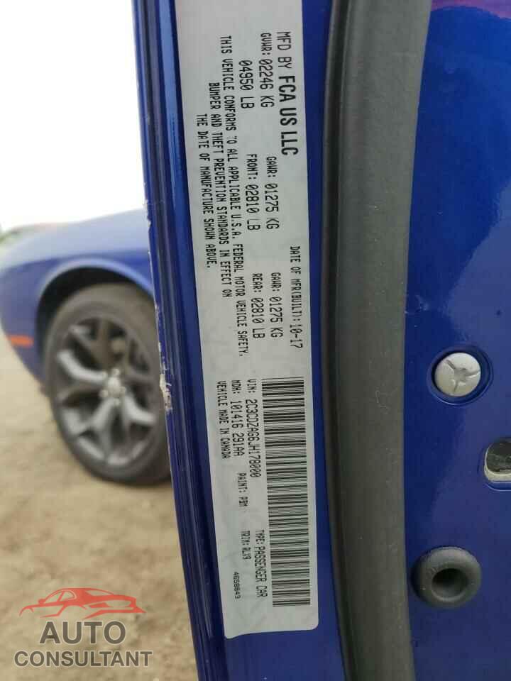 DODGE CHALLENGER 2018 - 2C3CDZAG6JH178000