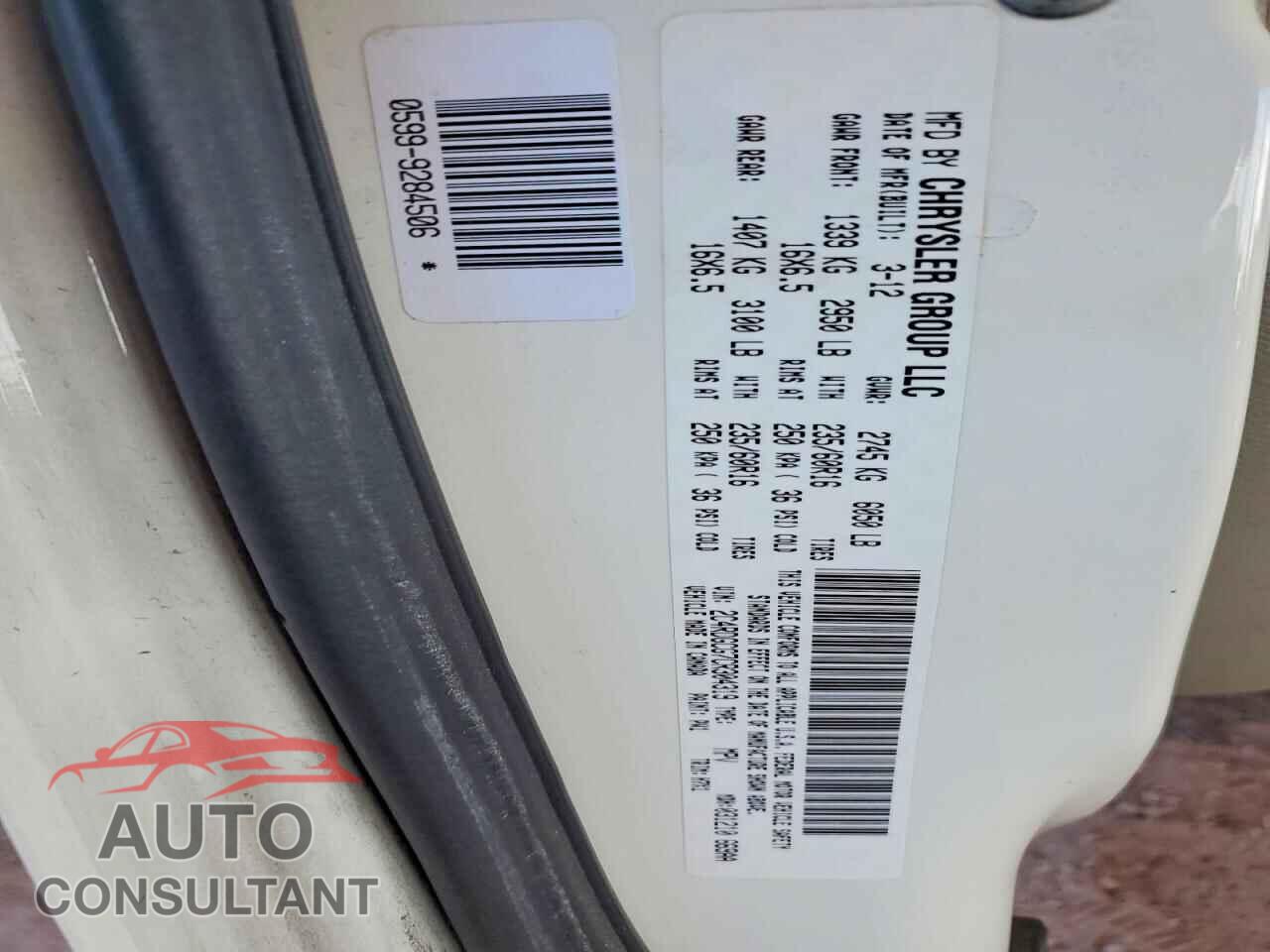 DODGE CARAVAN 2012 - 2C4RDGCG7CR304319