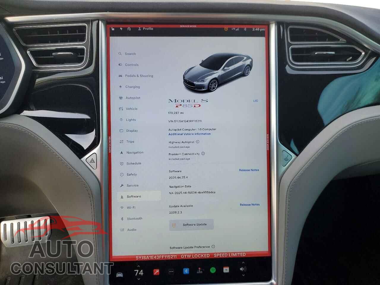 TESLA MODEL S 2015 - 5YJSA1E43FF115211