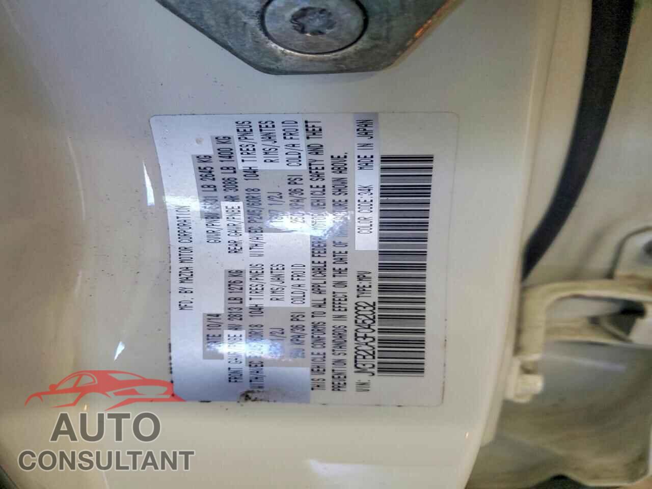 MAZDA CX-9 2015 - JM3TB2CA3F0452032