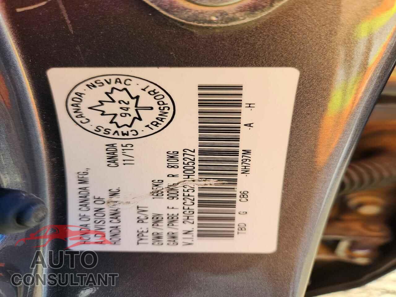 HONDA CIVIC 2016 - 2HGFC2F52GH005272